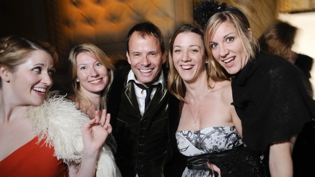 Moth founder George Dawes Green with Moth Ball guests.